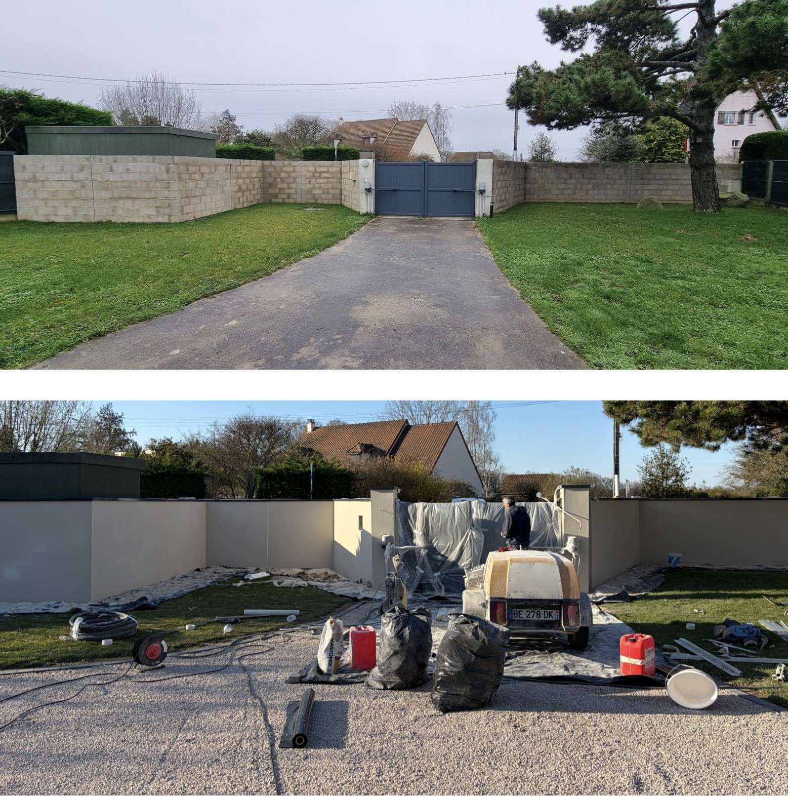 Chantier de rénovation de façade à Garancières (78) – Avant / Après